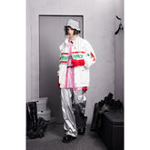 Unisex Jacket Embroidered Jacket Men and Women Couple Loose Stand Collar Coat